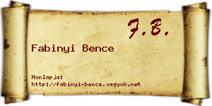 Fabinyi Bence névjegykártya