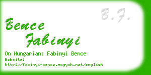 bence fabinyi business card